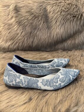 Rothy's Blue Floral Pointed-Toe Women's Flats Size 8